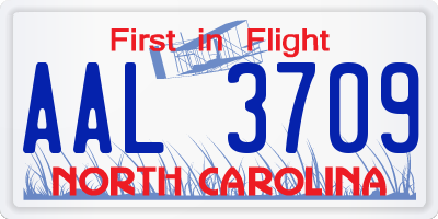 NC license plate AAL3709