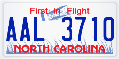 NC license plate AAL3710