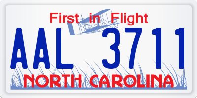 NC license plate AAL3711