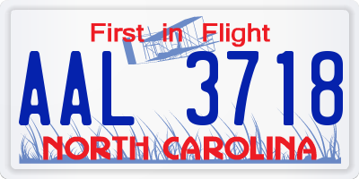NC license plate AAL3718