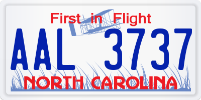 NC license plate AAL3737