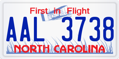 NC license plate AAL3738