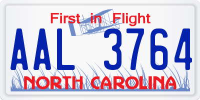 NC license plate AAL3764