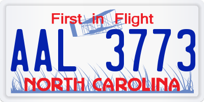 NC license plate AAL3773