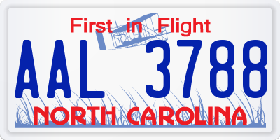 NC license plate AAL3788