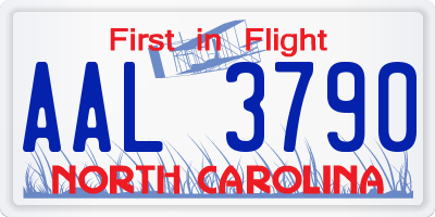 NC license plate AAL3790