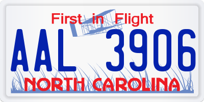 NC license plate AAL3906