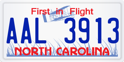 NC license plate AAL3913