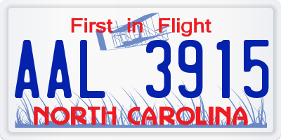 NC license plate AAL3915