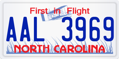 NC license plate AAL3969