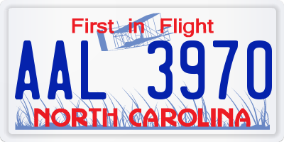 NC license plate AAL3970