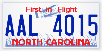 NC license plate AAL4015