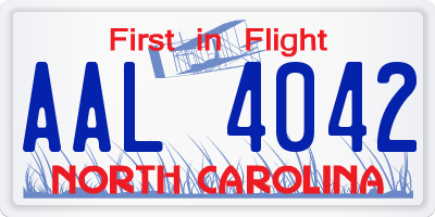 NC license plate AAL4042