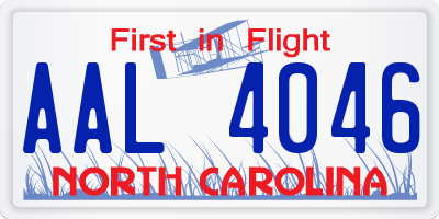 NC license plate AAL4046