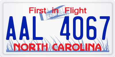 NC license plate AAL4067