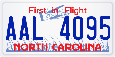 NC license plate AAL4095