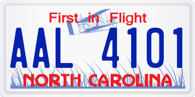 NC license plate AAL4101