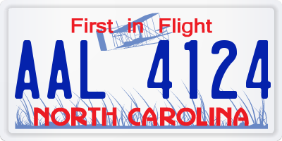 NC license plate AAL4124