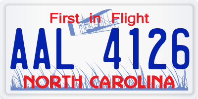 NC license plate AAL4126