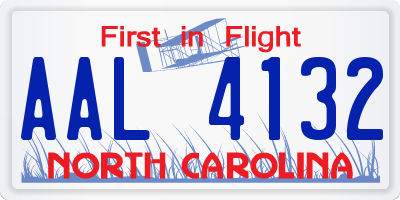 NC license plate AAL4132