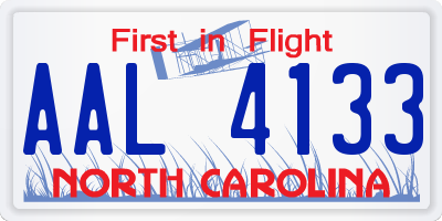 NC license plate AAL4133