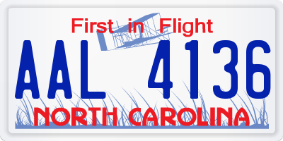 NC license plate AAL4136