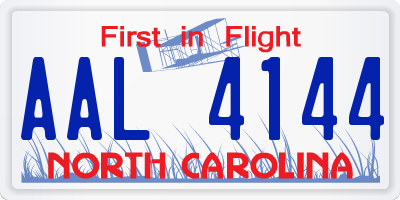 NC license plate AAL4144