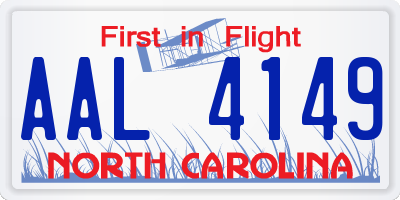 NC license plate AAL4149