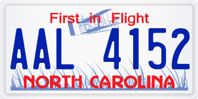 NC license plate AAL4152
