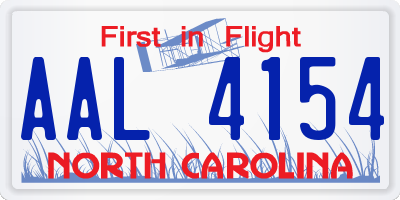 NC license plate AAL4154