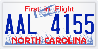 NC license plate AAL4155