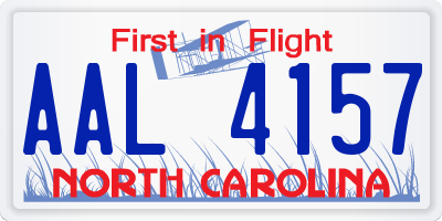 NC license plate AAL4157