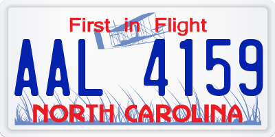 NC license plate AAL4159