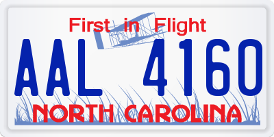 NC license plate AAL4160