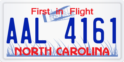 NC license plate AAL4161