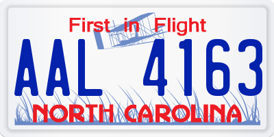 NC license plate AAL4163