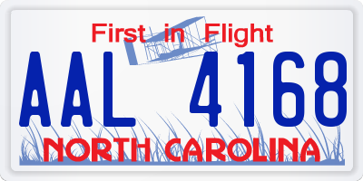 NC license plate AAL4168