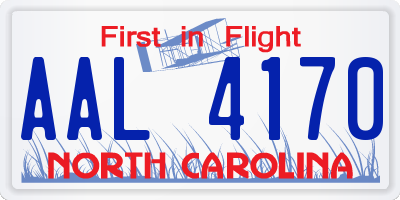 NC license plate AAL4170