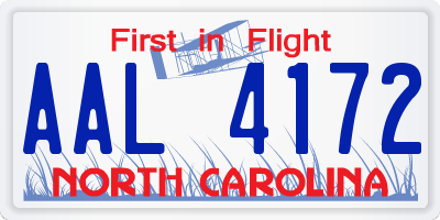 NC license plate AAL4172