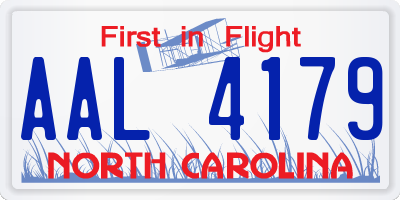 NC license plate AAL4179