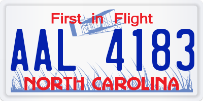 NC license plate AAL4183