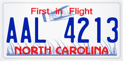 NC license plate AAL4213