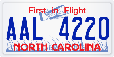 NC license plate AAL4220