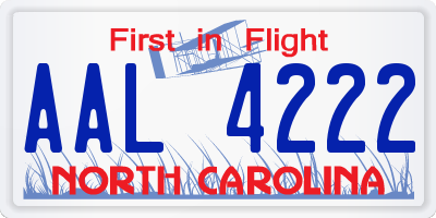 NC license plate AAL4222