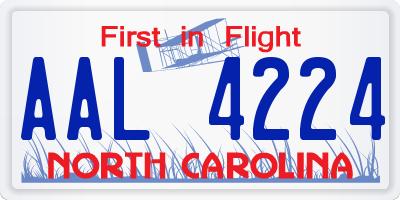 NC license plate AAL4224