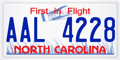 NC license plate AAL4228