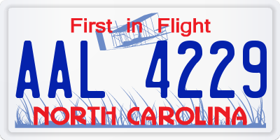 NC license plate AAL4229