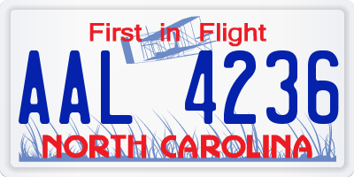 NC license plate AAL4236