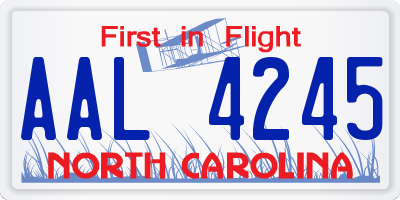 NC license plate AAL4245