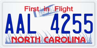 NC license plate AAL4255